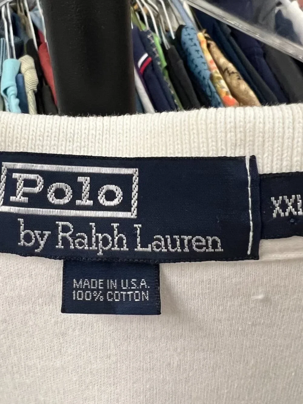 Polo Ralph Lauren Shirt Mens 2XL White Cream Cotton Golf Yacht (read)